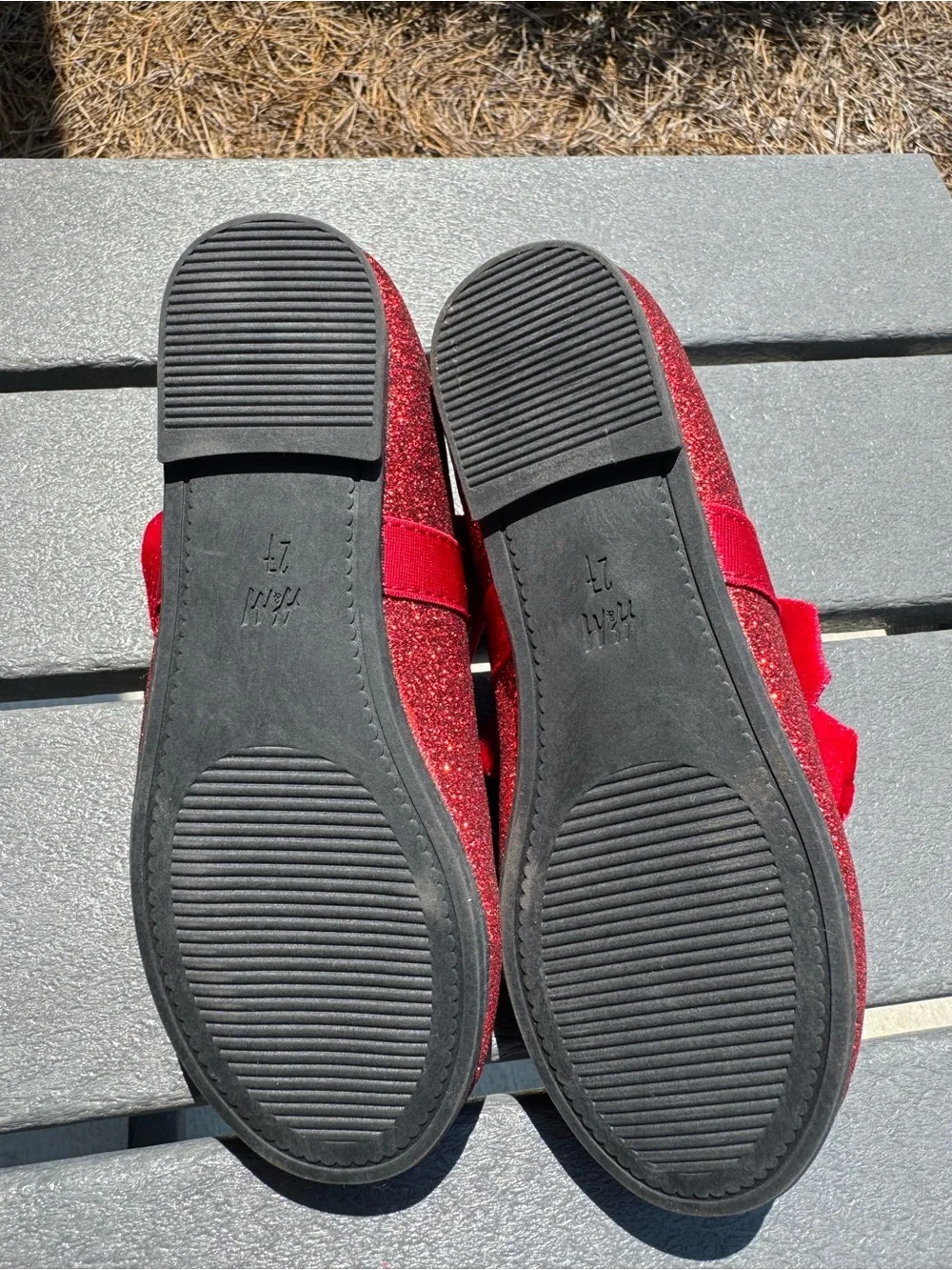 H&M Sparkling Red Bow Girls Dress Flats